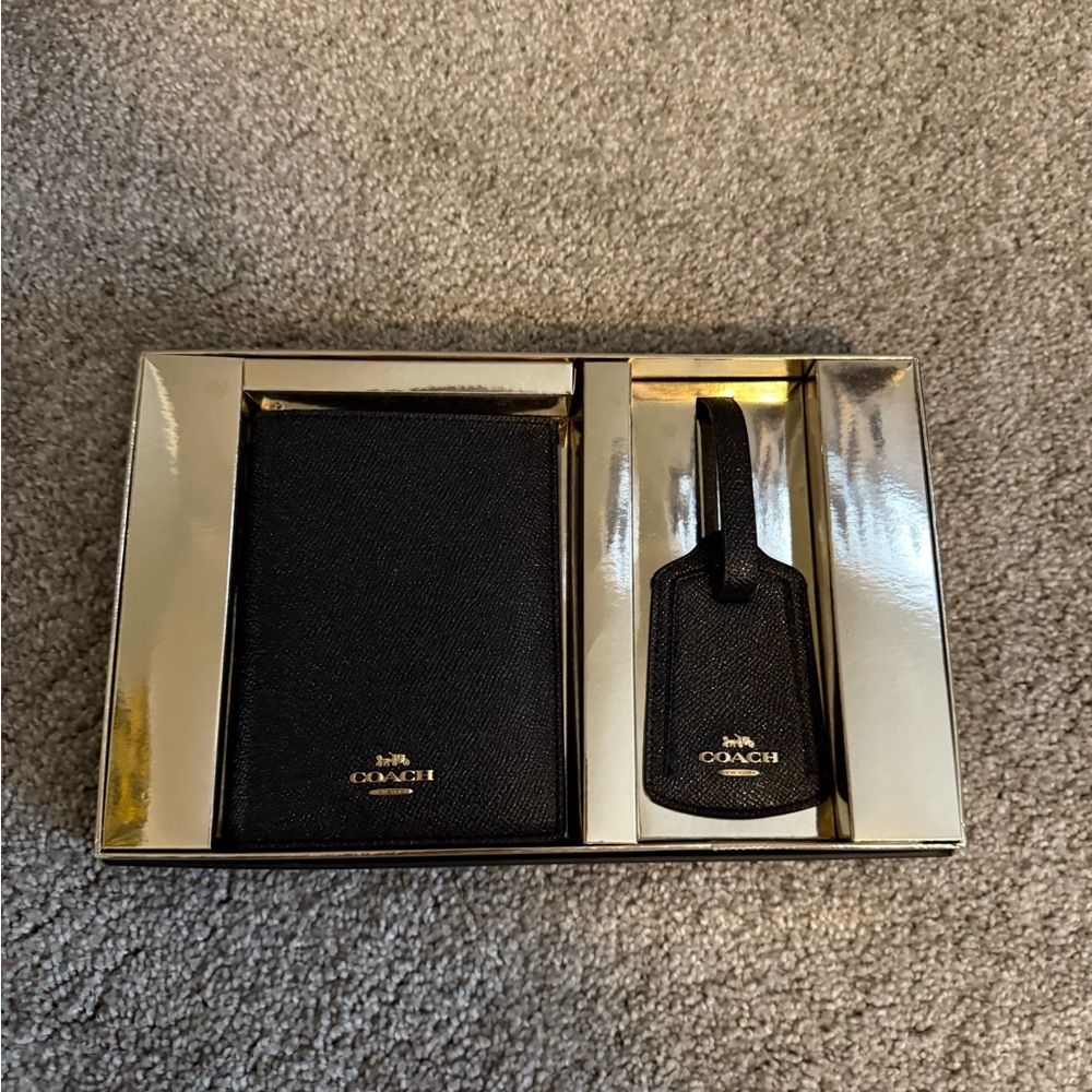 Coach Black Key and Card Holder Set